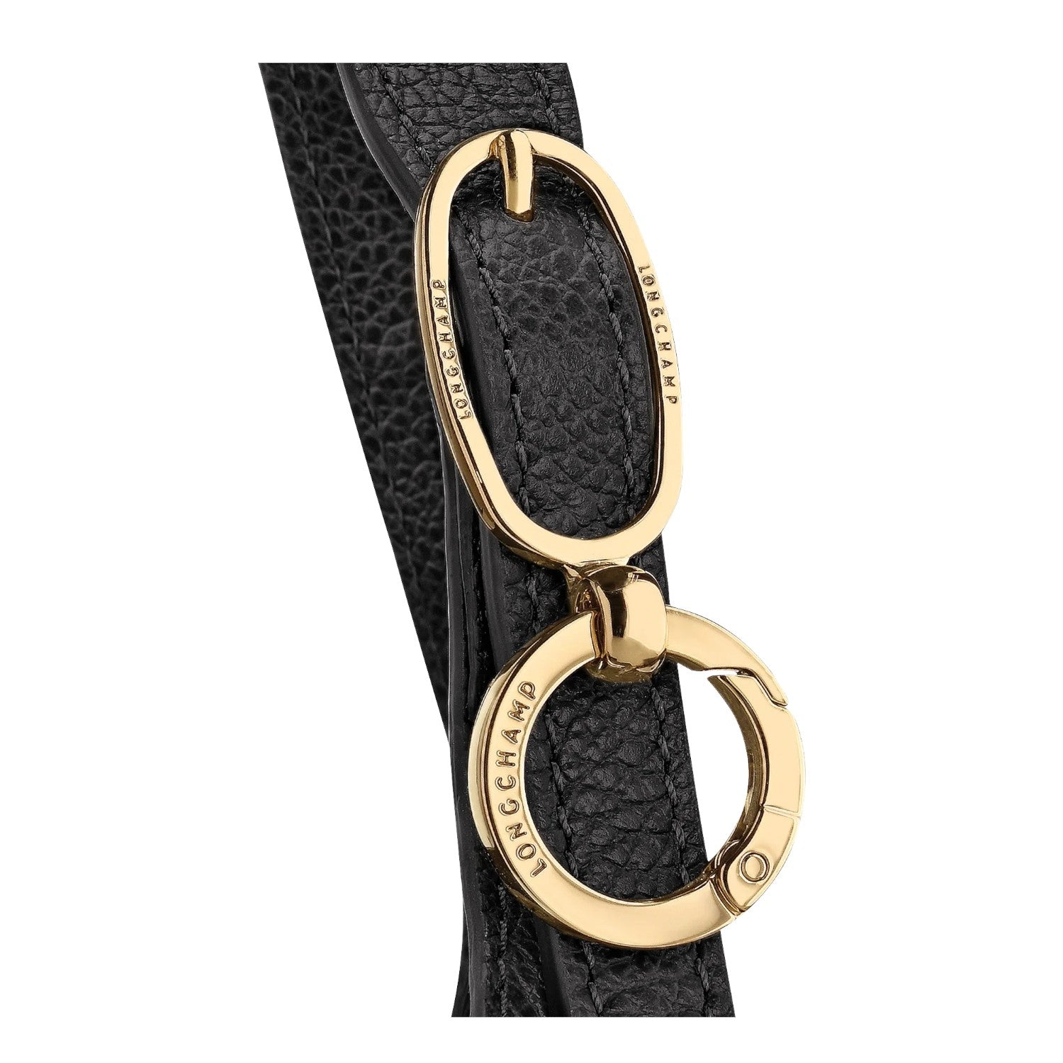 Lieblingstasche Le Foulonné handbag featuring black grained leather strap and polished gold-tone metal hardware
