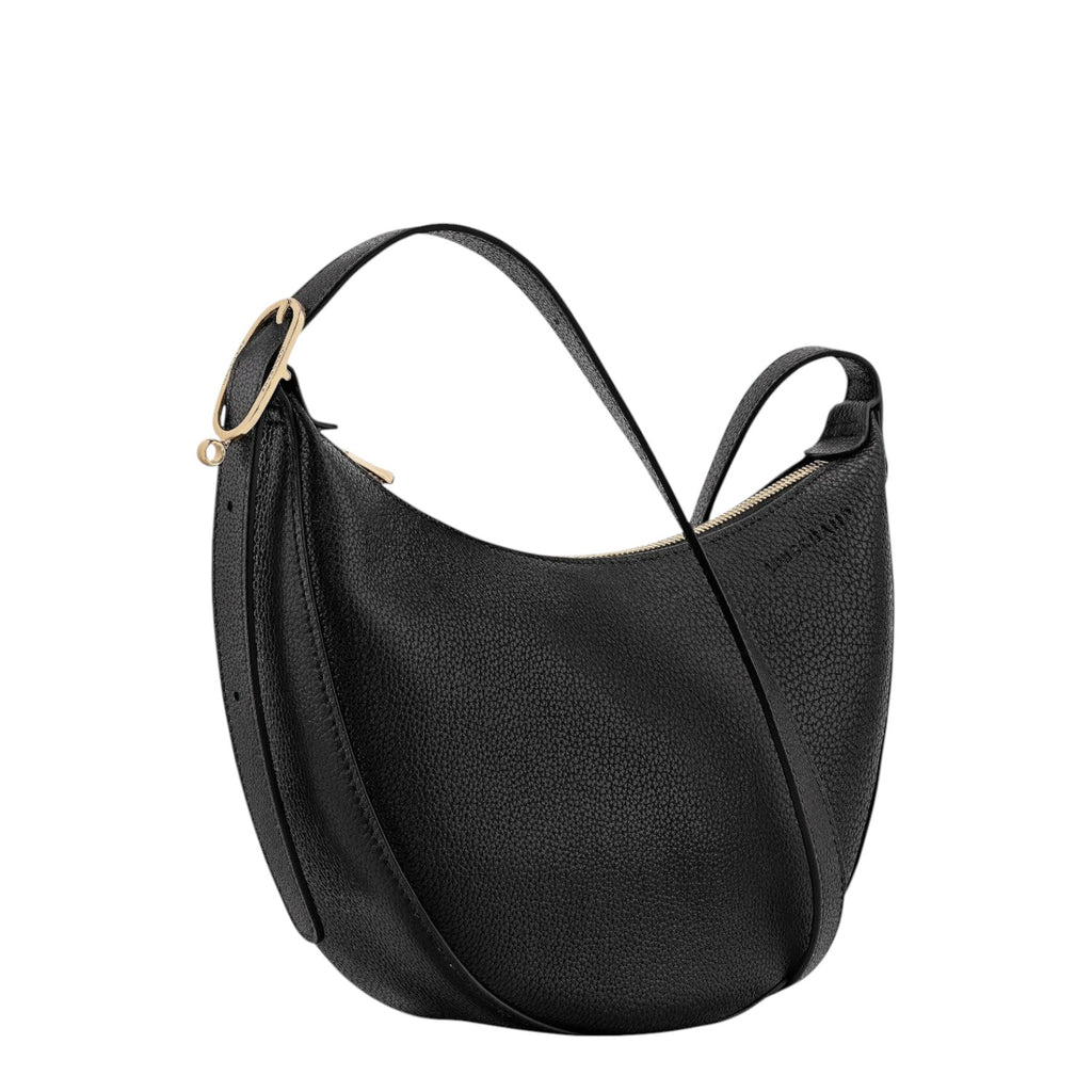 Lieblingstasche Le Foulonné small black leather crescent shoulder bag with gold hardware