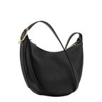 Lieblingstasche Le Foulonné small black leather crescent shoulder bag with gold hardware