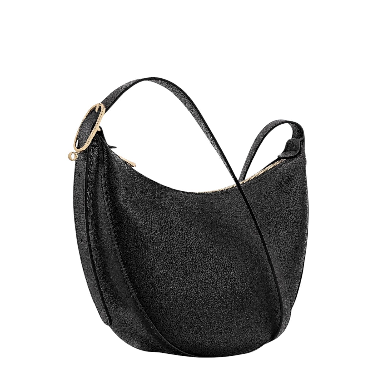 Lieblingstasche Le Foulonné small black leather crescent shoulder bag with gold hardware