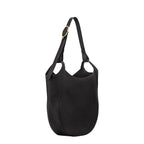 Lieblingstasche Le Foulonné black leather shoulder bag with a gold-tone buckle detail on the strap.