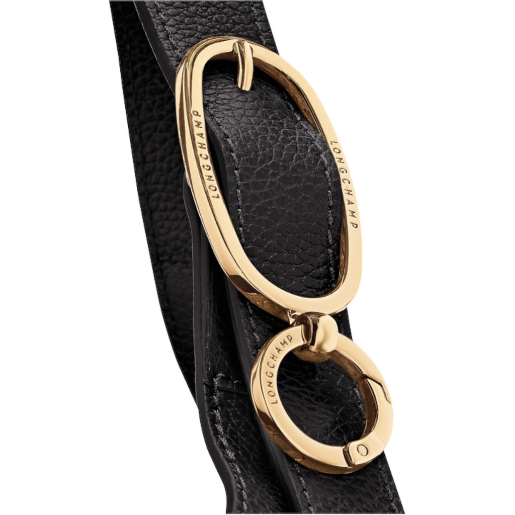 Lieblingstasche Le Foulonné XL shoulder bag black grained leather strap with gold-tone metal hardware detail
