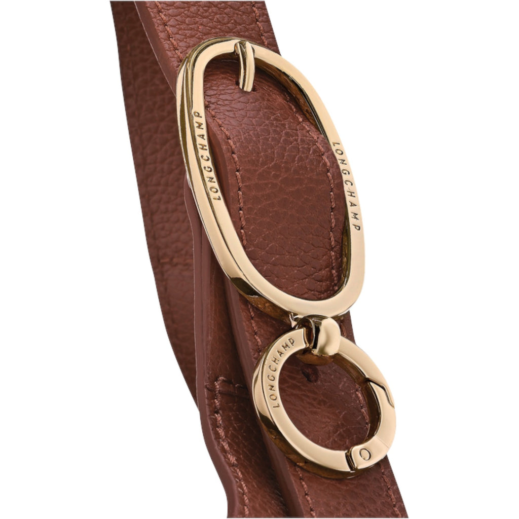 Lieblingstasche Le Foulonné XL shoulder bag brown grained leather strap with gold-tone metal hardware detail