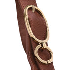 Lieblingstasche Le Foulonné XL shoulder bag brown grained leather strap with gold-tone metal hardware detail