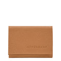 Lieblingstasche Le Foulonné cardholder in tan pebbled leather with embossed logo.