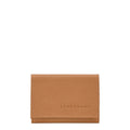 Lieblingstasche Le Foulonné cardholder in tan pebbled leather with embossed logo.