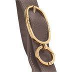 Lieblingstasche Le Foulonné XL shoulder bag detail featuring grey grained leather strap and gold-tone metal hardware