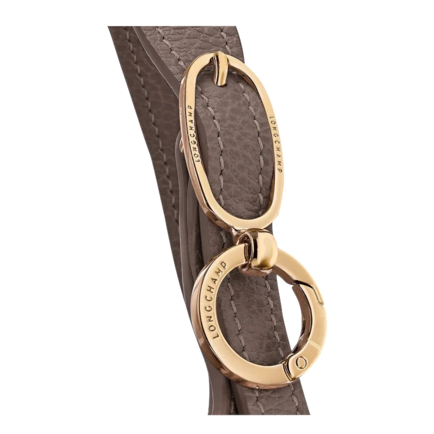 Lieblingstasche Le Foulonné handbag featuring a taupe grained leather strap with gold-tone metal hardware details.
