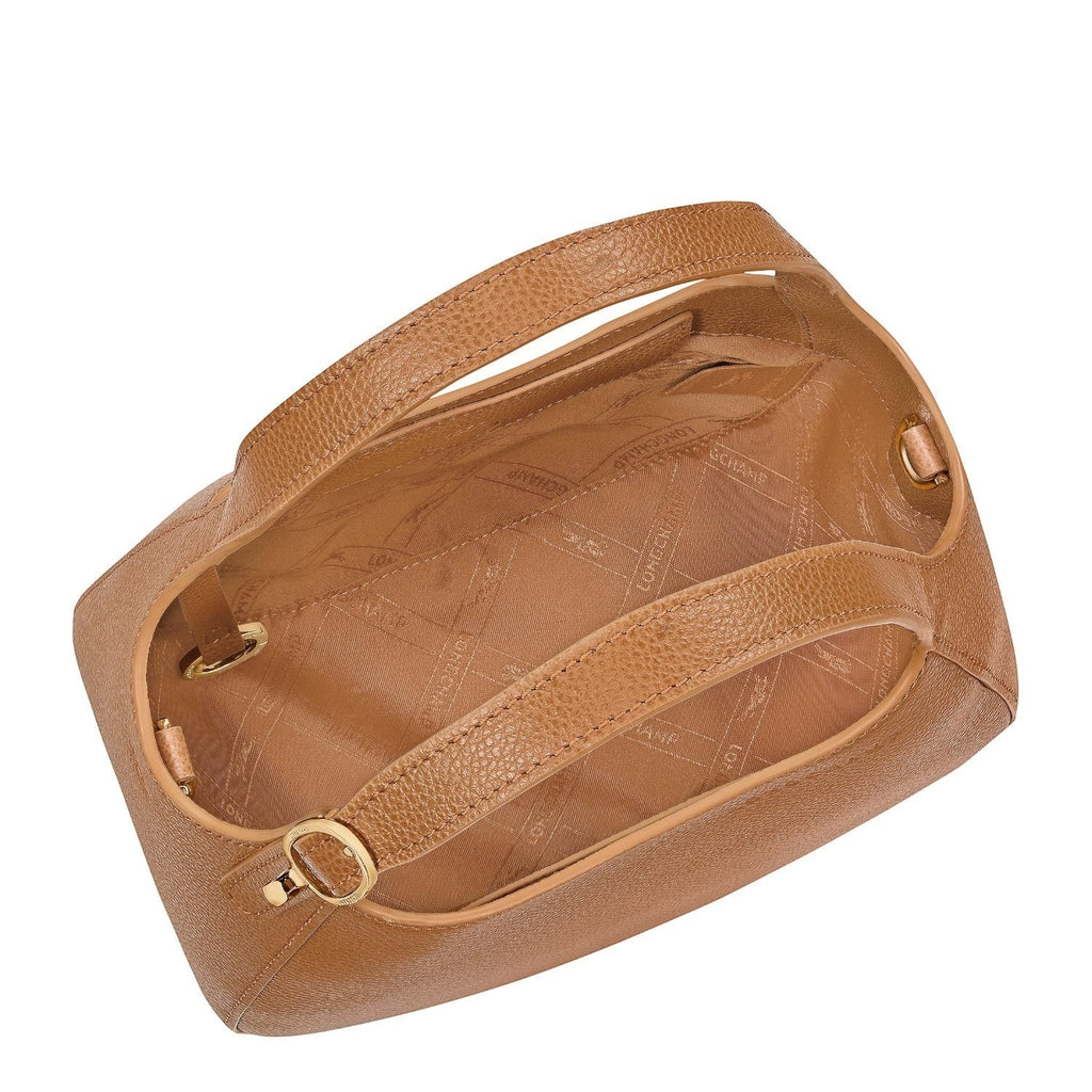 Lieblingstasche Le Foulonné S handbag in tan pebbled leather with gold hardware and branded lining.