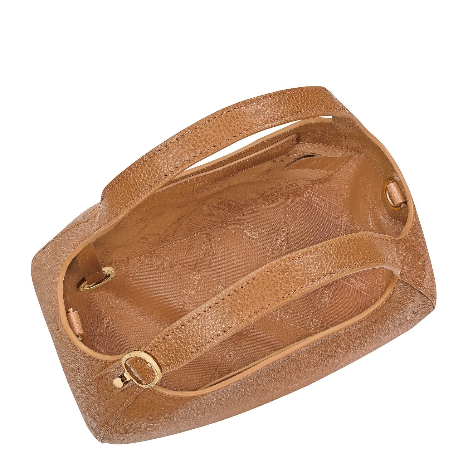 Lieblingstasche Le Foulonné S handbag in tan pebbled leather with gold hardware and branded lining.