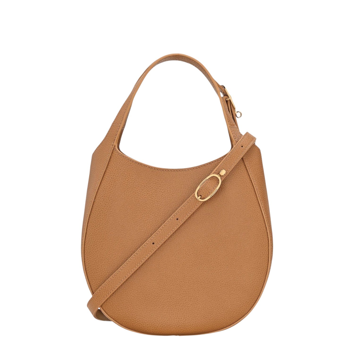Lieblingstasche Le Foulonné S tan pebbled leather shoulder bag with gold hardware and adjustable strap.