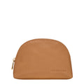 Lieblingstasche Le Foulonné tan grained leather cosmetic pouch with gold zipper closure