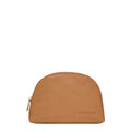 Lieblingstasche Le Foulonné tan grained leather cosmetic pouch with gold zipper closure