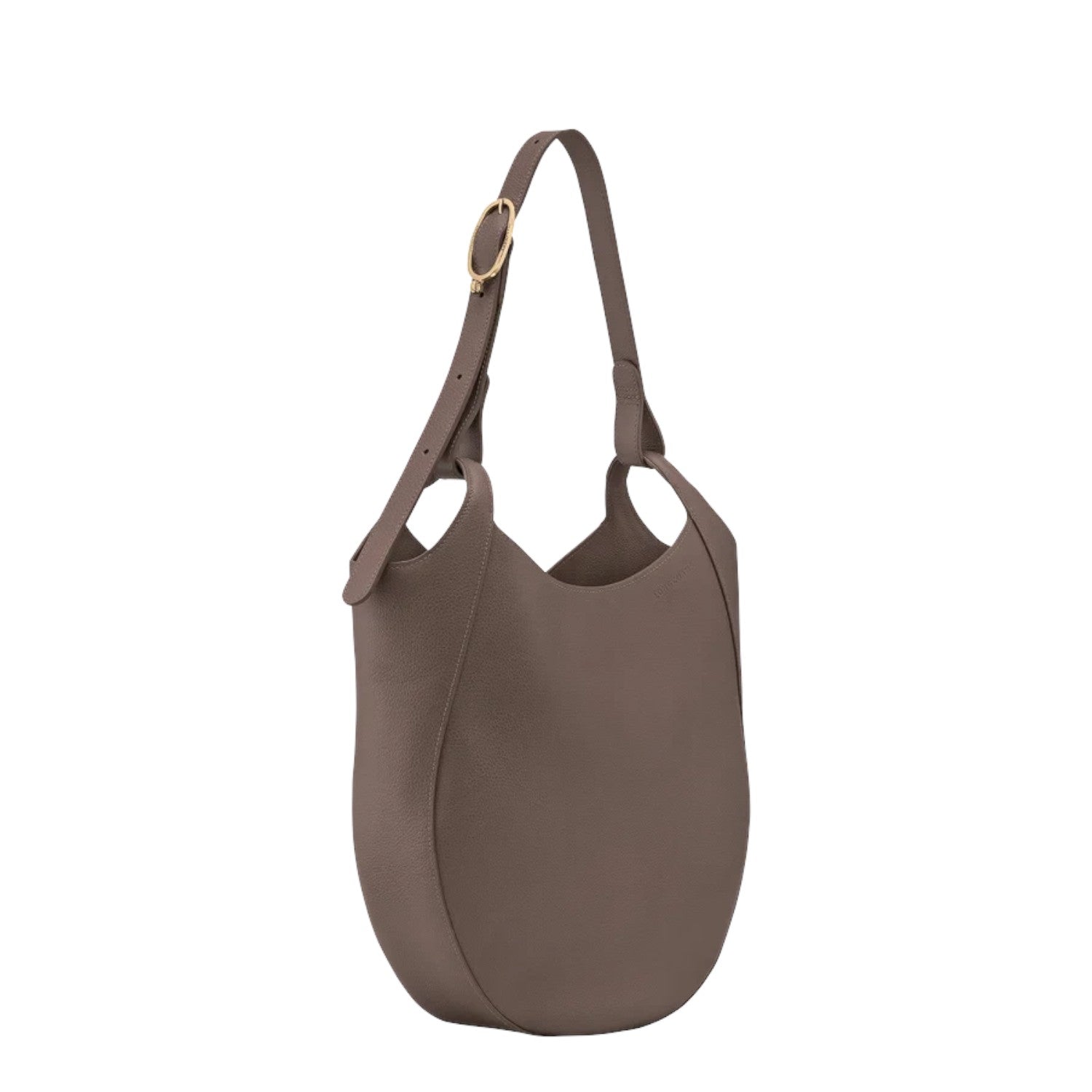 Lieblingstasche Le Foulonné taupe leather hobo shoulder bag with adjustable gold-tone buckle strap