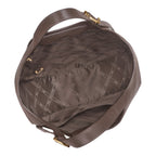 Lieblingstasche Le Foulonné XL shoulder bag in taupe grained leather with branded interior lining and gold hardware