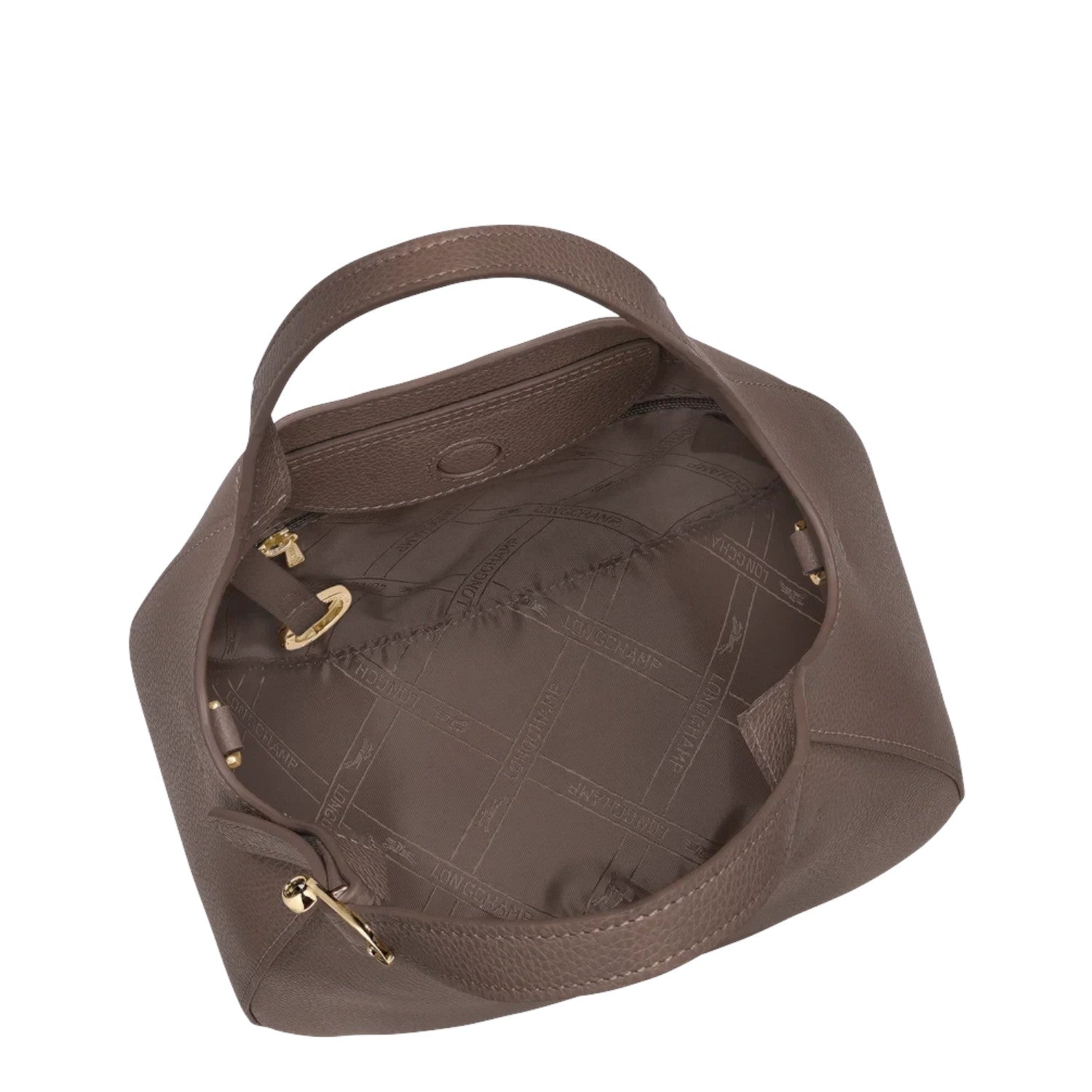 Lieblingstasche Le Foulonné Handtasche S in taupe grained leather with gold hardware and branded interior lining