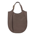 Lieblingstasche Le Foulonné XL shoulder bag in taupe grained leather with a gold-tone buckle strap