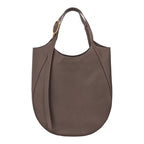 Lieblingstasche Le Foulonné XL shoulder bag in taupe grained leather with a gold-tone buckle strap