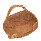 Lieblingstasche Le Foulonné XL shoulder bag in tan pebbled leather with gold hardware and branded lining.