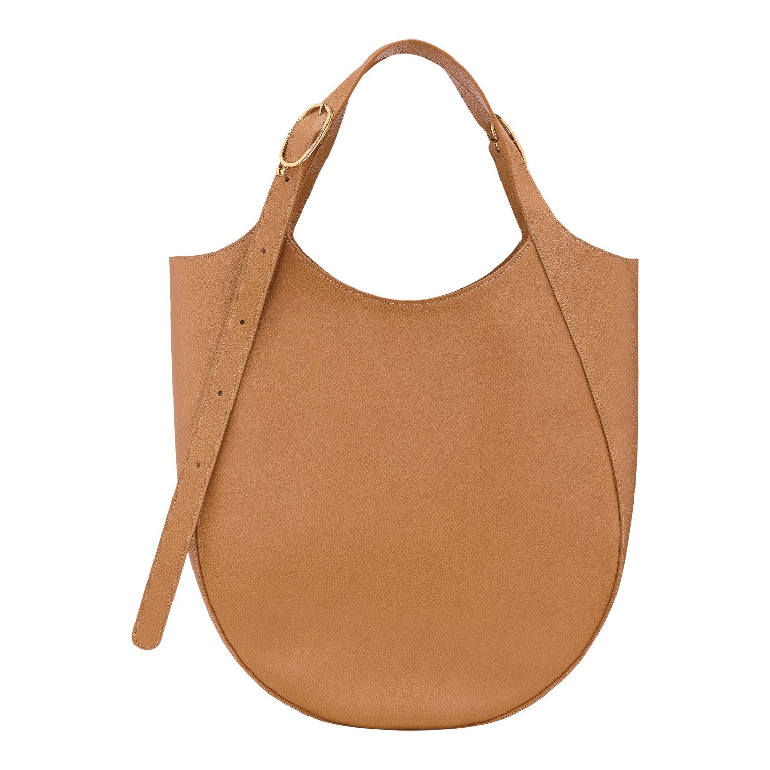 Lieblingstasche Le Foulonné XL tan pebbled leather shoulder bag with gold buckle detail