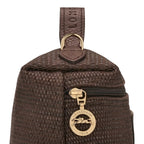 Lieblingstasche Le Panier Pliage XS dark brown textured leather crossbody bag with gold hardware.