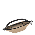 Lieblingstasche Le Pliage Energy M shoulder bag in beige with black trim and interior view