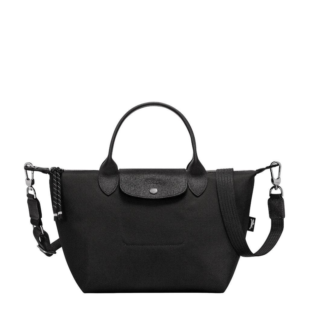 Lieblingstasche Le Pliage Energy black recycled nylon handbag with sporty rope details and adjustable shoulder strap