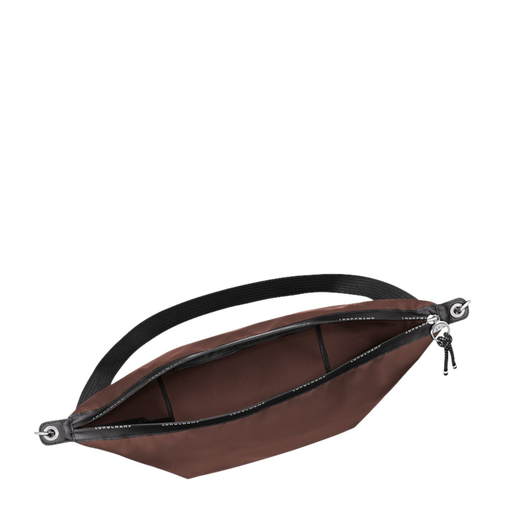 Lieblingstasche Le Pliage Energy M brown crossbody bag with black zipper and adjustable strap