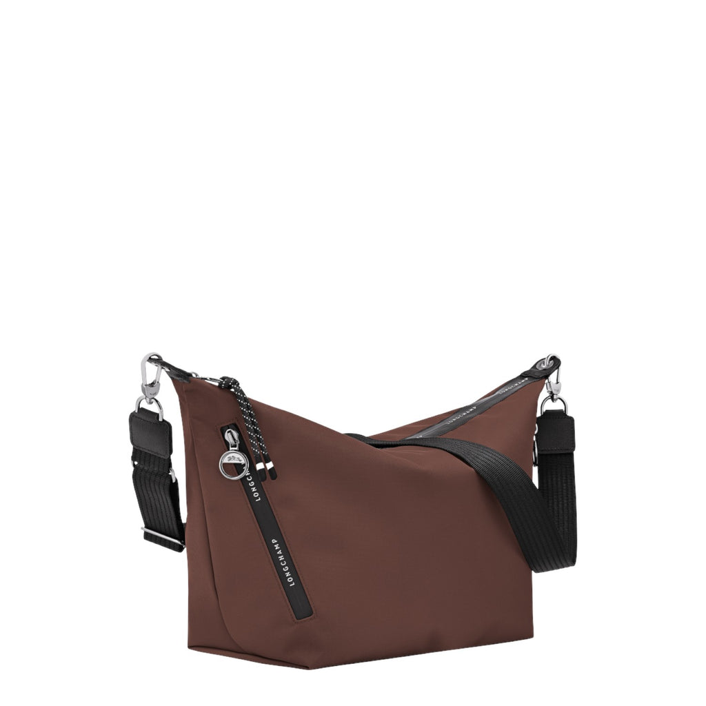 Lieblingstasche Le Pliage Energy medium brown crossbody bag with black strap and branded zipper details