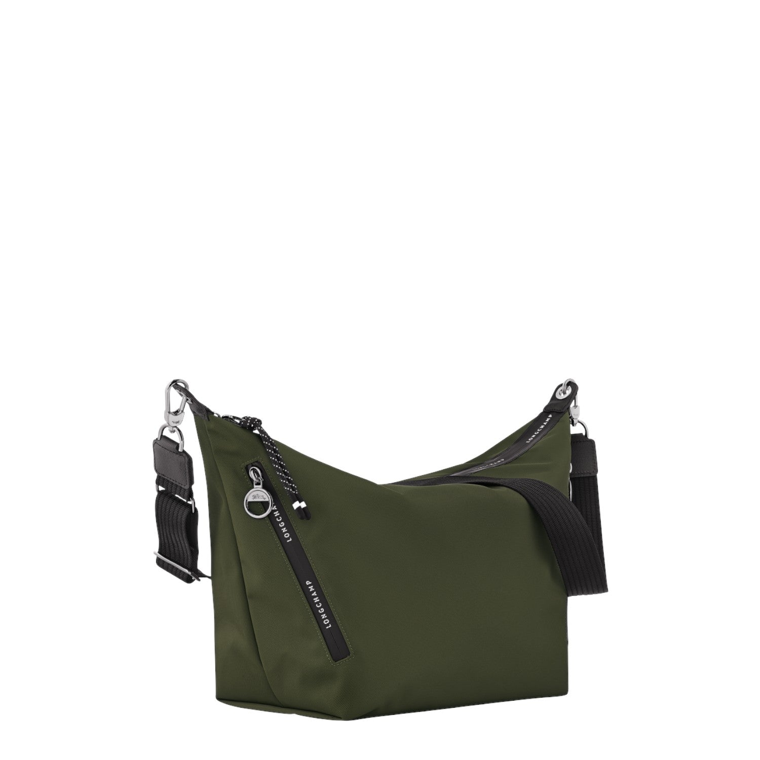 Lieblingstasche Le Pliage Energy olive green crossbody bag with black adjustable strap and branded zipper details