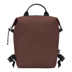 Lieblingstasche Le Pliage Energy Rucksack in brown nylon with black leather handles and straps.