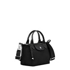 Lieblingstasche Le Pliage Energy XS black recycled nylon handbag with rope detail and adjustable strap.