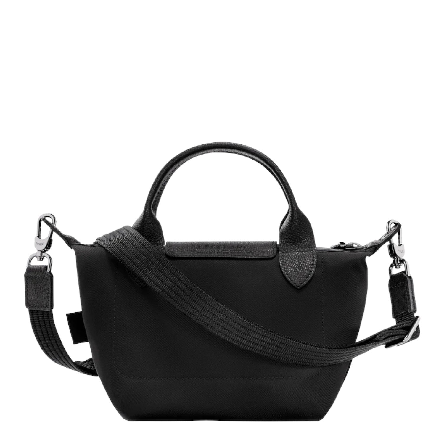 Lieblingstasche Le Pliage Energy XS black recycled nylon handbag with rope detail and adjustable strap.