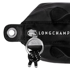 Lieblingstasche Le Pliage Energy XS black recycled nylon handbag with rope detail and silver horse logo zipper pull.