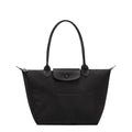 Lieblingstasche Le Pliage One black nylon shoulder bag with leather trim and snap closure pocket.