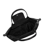 Lieblingstasche Le Pliage One black nylon shoulder bag with leather trim and silver logo charm