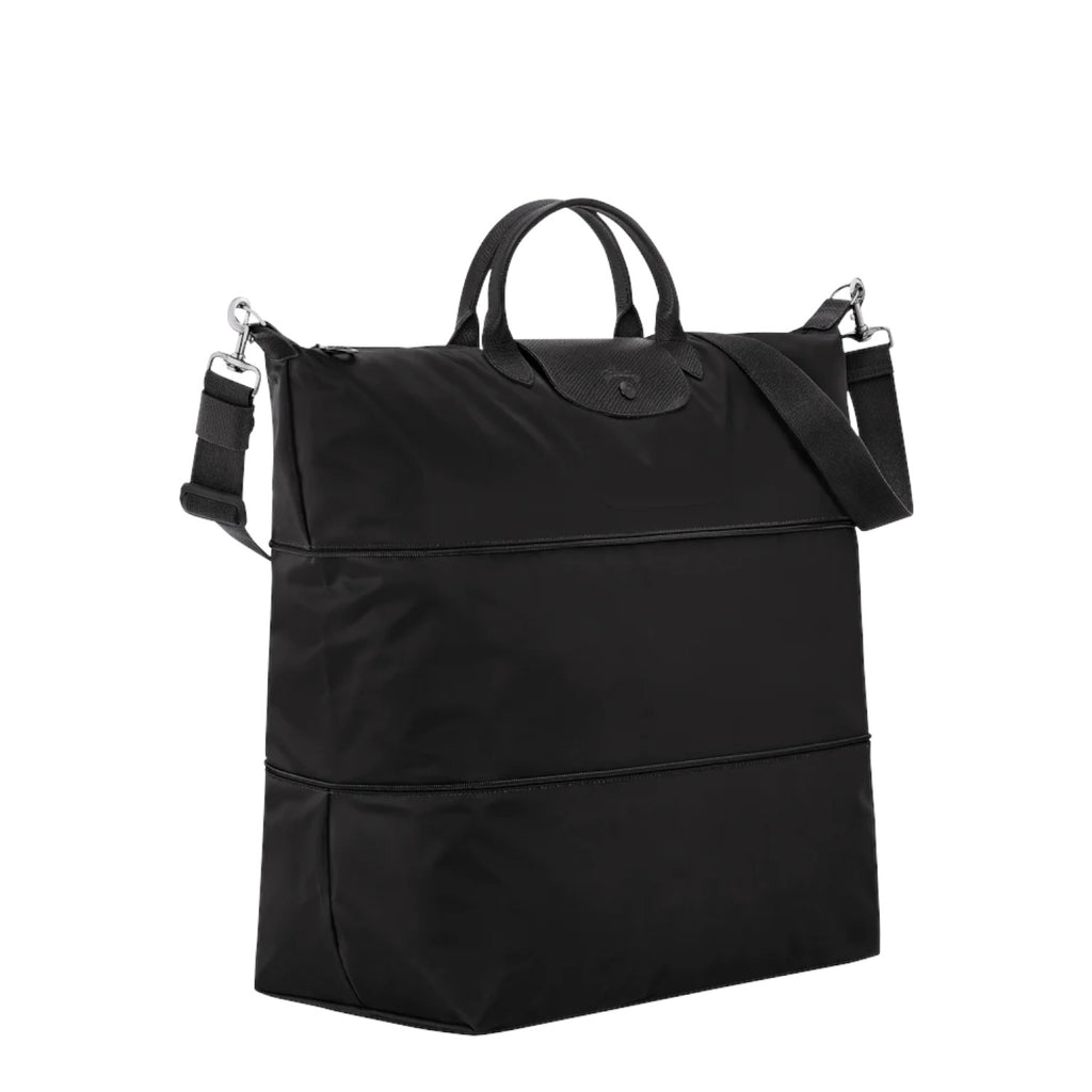 Lieblingstasche Le Pliage One black nylon travel bag with leather handles and shoulder strap