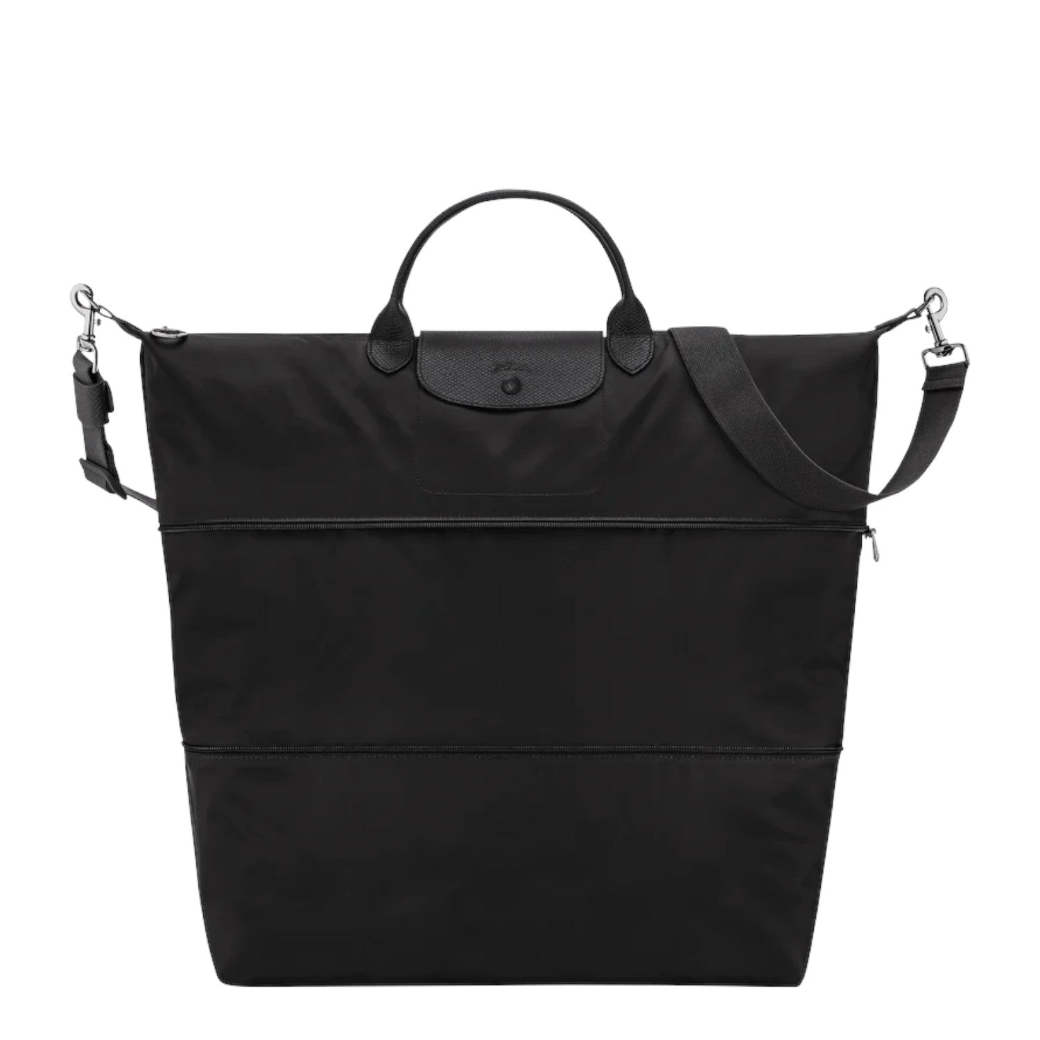 Lieblingstasche Le Pliage One black nylon travel bag with leather trim and shoulder strap