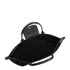 Lieblingstasche Le Pliage One black nylon and leather trim tote bag, open view.
