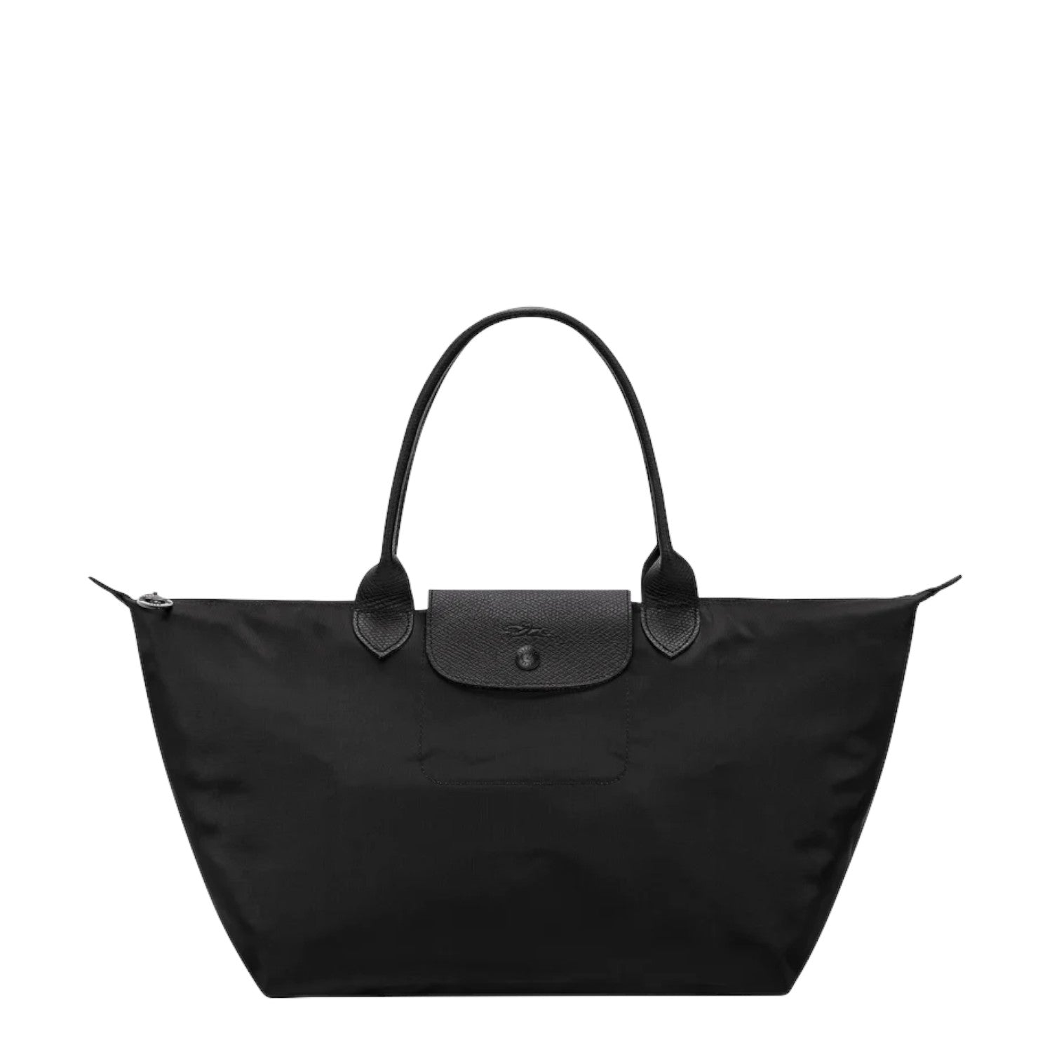 Lieblingstasche Le Pliage One black nylon tote bag with leather trim and handles.