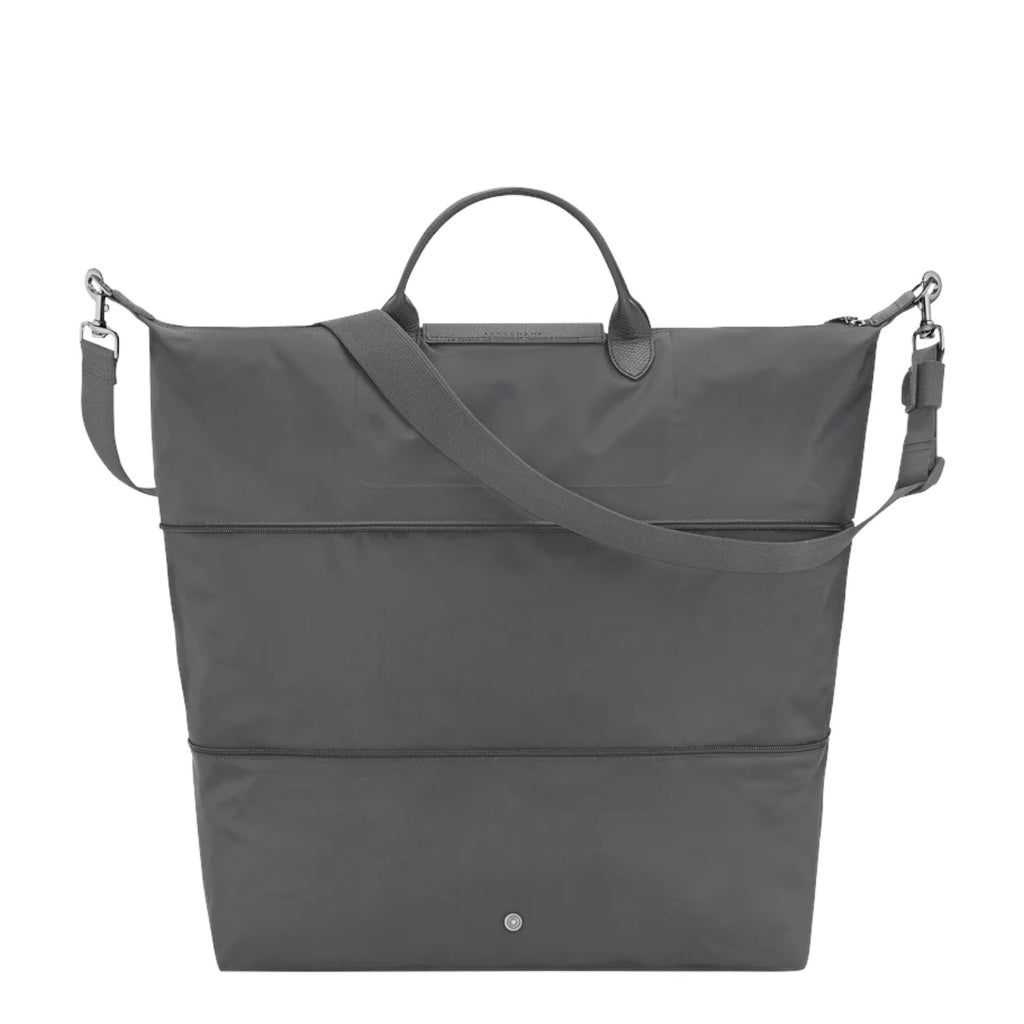 Lieblingstasche Le Pliage One grey nylon travel bag with leather trim and adjustable strap