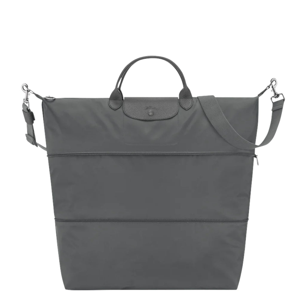 Lieblingstasche Le Pliage One grey nylon travel bag with leather trim and adjustable strap