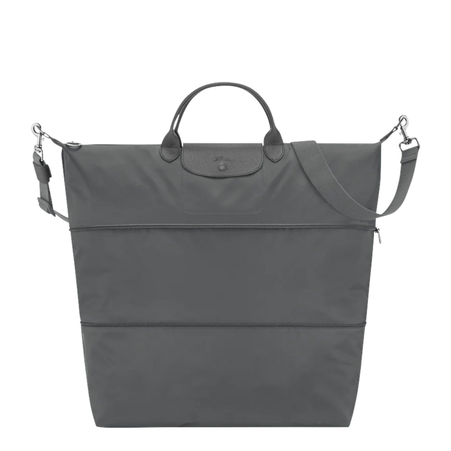 Lieblingstasche Le Pliage One grey nylon travel bag with leather trim and adjustable strap