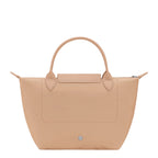 Lieblingstasche Le Pliage One handbag in beige leather with top handles and a snap closure.