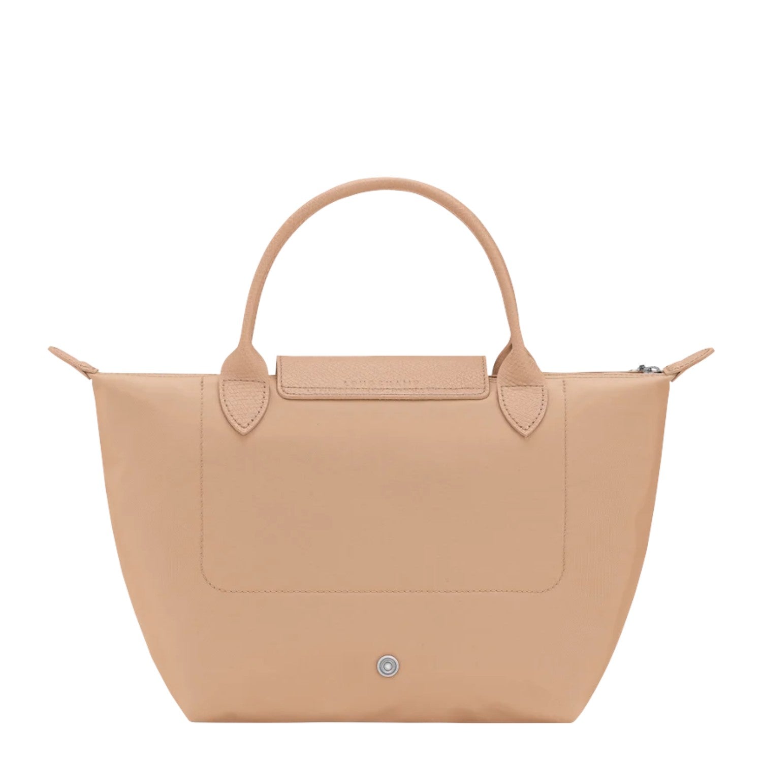 Lieblingstasche Le Pliage One handbag in beige leather with top handles and a snap closure.