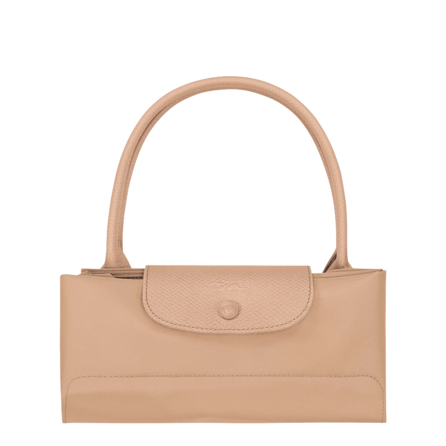 Lieblingstasche Le Pliage One handbag in beige nylon and leather with a snap closure.