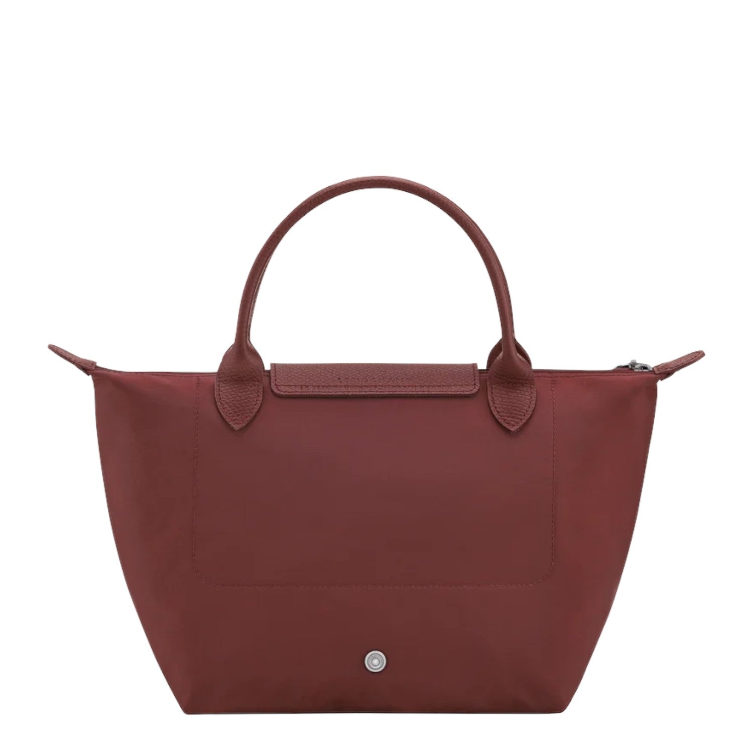 Lieblingstasche Le Pliage One handbag in burgundy nylon with leather trim and handles.