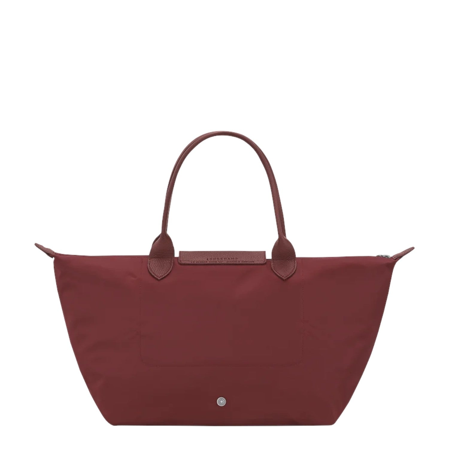 Lieblingstasche Le Pliage One handbag in burgundy nylon with leather trim and handles.