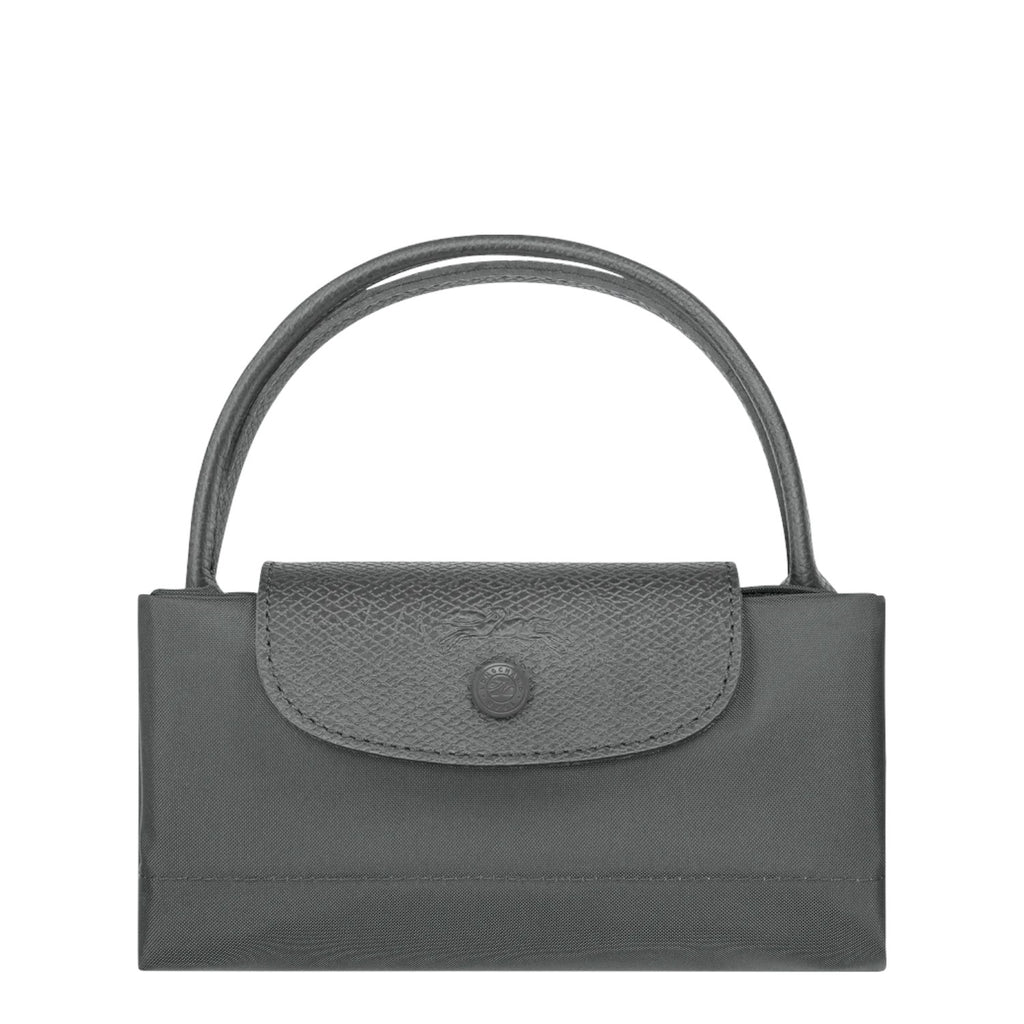 Lieblingstasche Le Pliage One handbag in grey nylon and leather with snap closure and embossed logo.