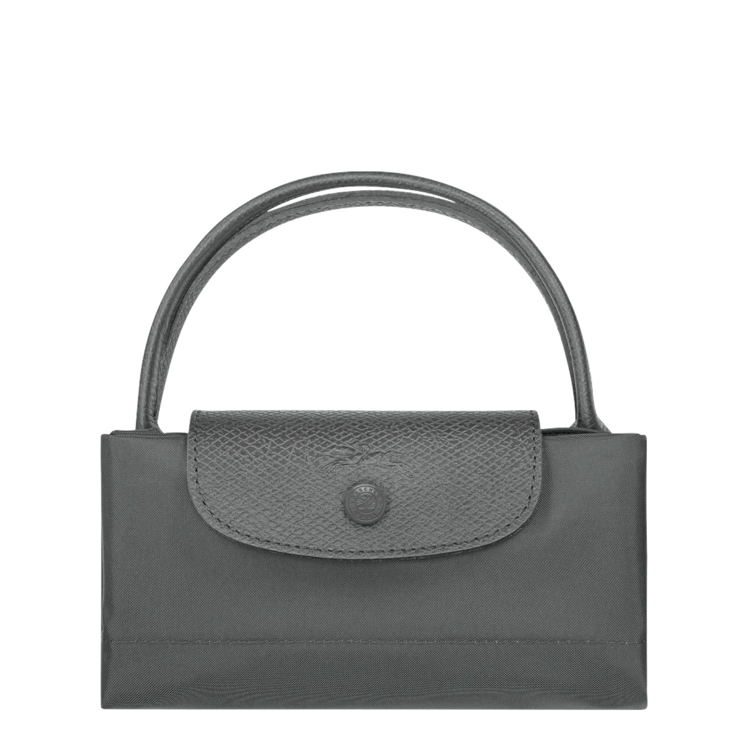 Lieblingstasche Le Pliage One handbag in grey nylon and leather with snap closure and embossed logo.